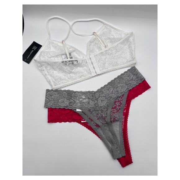 INC International Concepts Womens Lace Bralette & Thong Panty Set Multi Medium - Picture 3 of 7